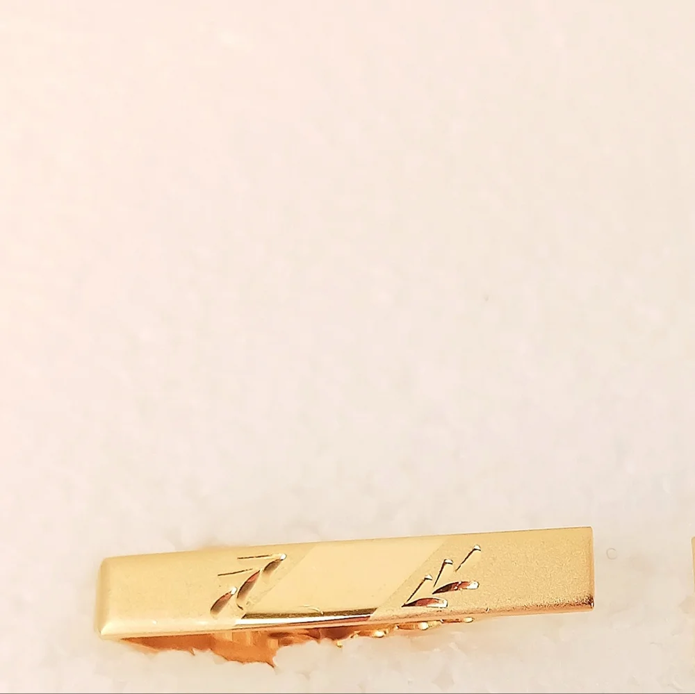 Cufflinks, Cuff Links, Tie Clip Bar, Tie Tack, Quality Mid-Century Gold Tone